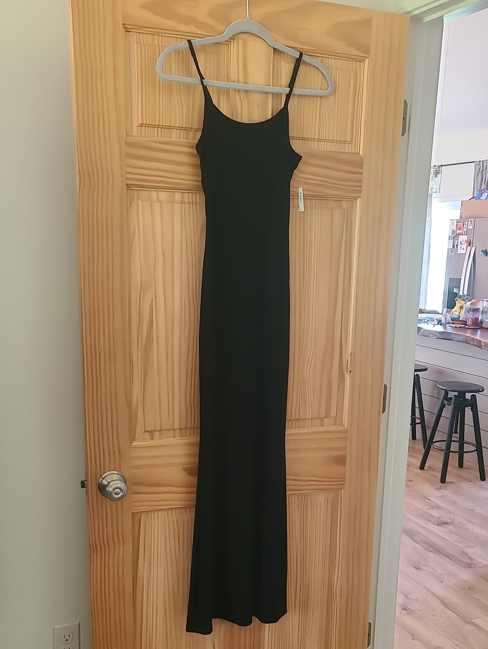 GAP Black Slip Maxi Dress with Thin Straps